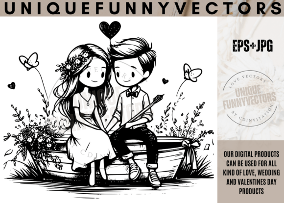 Adorable Love Characters: SVG & EPS for Wedding Designs