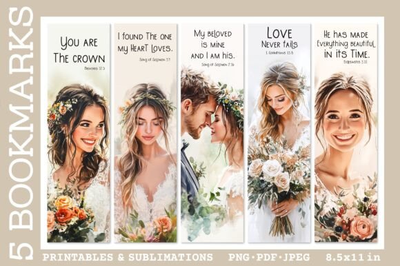 Beautiful Wedding Bookmarks Bible Verses for Meaningful Keepsakes