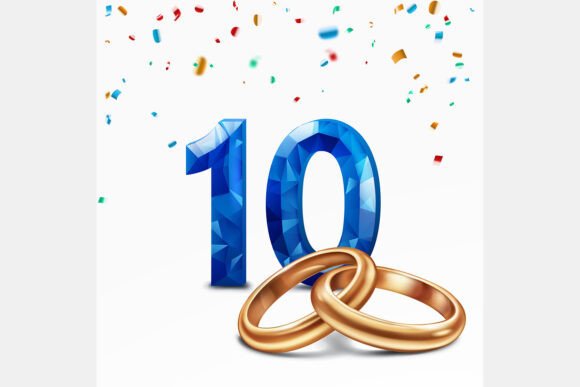 Celebrate a Decade of Love: The Blue Number 10 Design