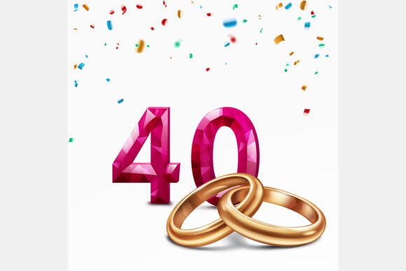 Celebrate Milestones with Bold Red and Gold Graphics