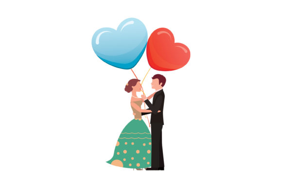 Charm Your Audience with Playful Wedding Couple Graphics