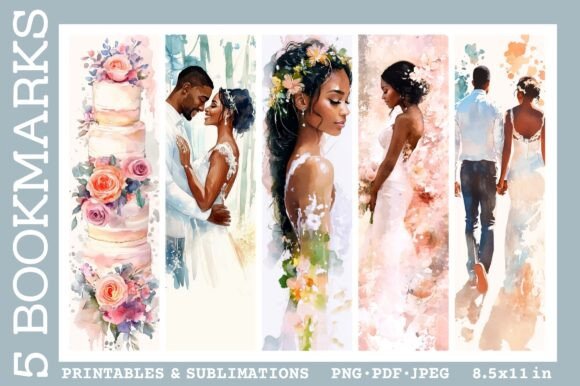 Charming Wedding Bookmarks: A Touch of Elegance for Any Project
