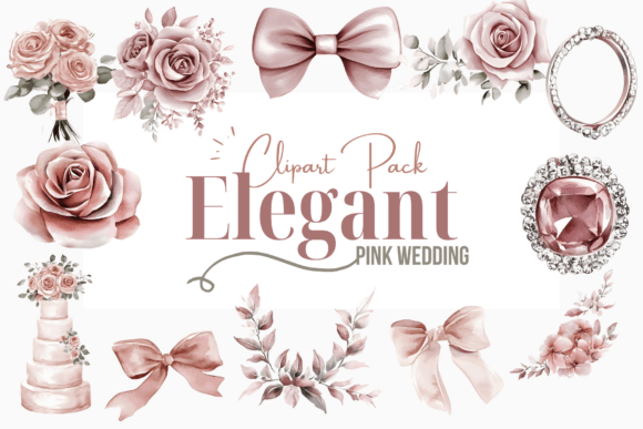 Designing Romance: The Dusty Pink Clipart Collection