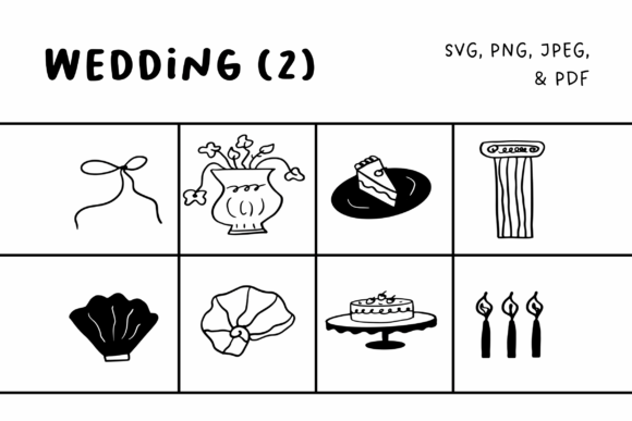 Timeless Elegance: The Hand-Drawn Wedding Illustration Set