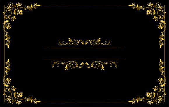 Timeless Elegance: The Wedding Invitation Golden Frame Floral Vector