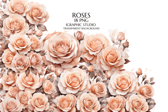 Watercolor Rose Clipart for Elegant Wedding Projects