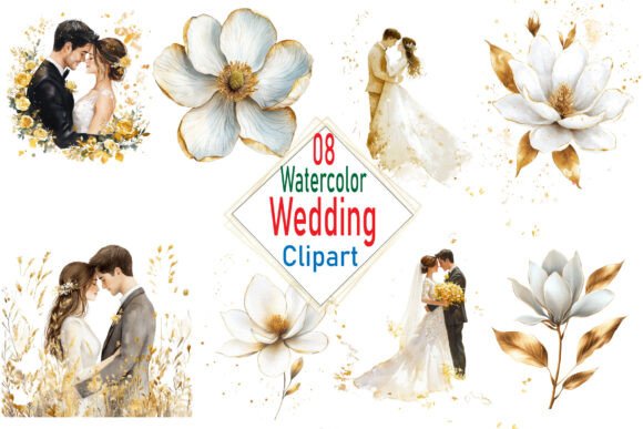 Watercolor Wedding Clipart PNG Bundle: A Designer's Dream