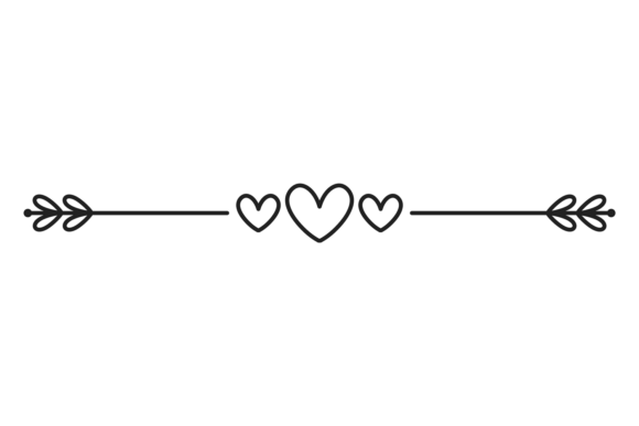 Wedding Invitation Divider: Decorative D & Heart Elements